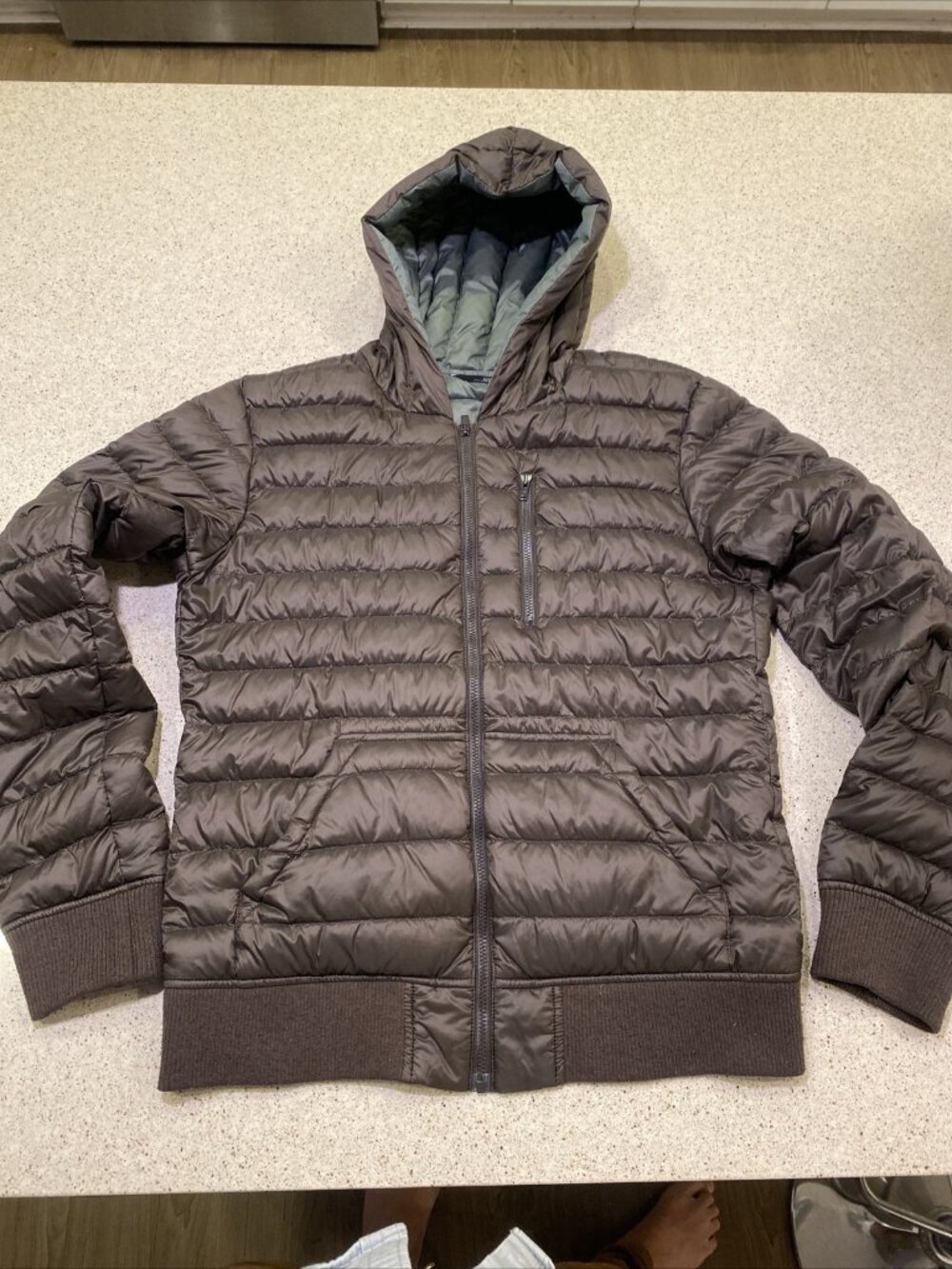 Uniqlo Undercover Womens Hooded Hood Down Jacket Size S Brown EUC